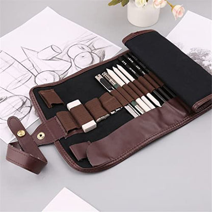 BFGRDDW 24pcs Professional Sketching Drawing Art Tool Kit Graphite Charcoal Pencils Eraser Craft Painting Set