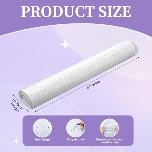 Tosstuki 47 Inches X 10 Yards Non Woven Precut Pattern Drafting Paper for Sewing Copying Altering Designing Embroidery Marking Tracing Paper for Sewing Patterns Dressmaking (Number Styles) - size: 47 Inches X 10 Yards, style: Number Styles