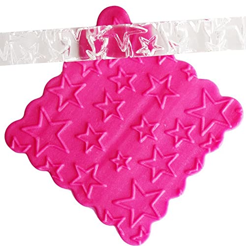 Rengue Acrylic Rolling Pin with 28 Patterns, Compliant Material, Comfortable Grip, 16 X 1 Cm, Lightweight for Dough and Pastry Acrylic Rolling Pin with 28 Patterns, Nan Kitchen (#1) - size: 51014 five-pointed star