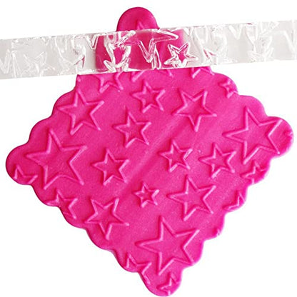 Rengue Acrylic Rolling Pin with 28 Patterns, Compliant Material, Comfortable Grip, 16 X 1 Cm, Lightweight for Dough and Pastry Acrylic Rolling Pin with 28 Patterns, Nan Kitchen (#1) - size: 51014 five-pointed star