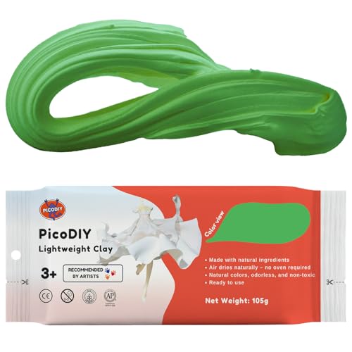 Lightweight Clay - Air Dry Clay, Ultra Light & Soft, Safe & Non-Toxic, Moldable & Flexible, DIY Modeling Clay for Anime Figures, Sculpting, Molding, Creative Art Crafts - color: Light Green