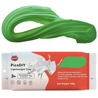 Lightweight Clay - Air Dry Clay, Ultra Light & Soft, Safe & Non-Toxic, Moldable & Flexible, DIY Modeling Clay for Anime Figures, Sculpting, Molding, Creative Art Crafts - color: Light Green