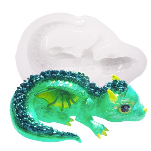 Resin Mold Wing Dragon for Epoxy, Plaster, Ceramic, Polymer Clay, Concrete, Cement Casting 3inch - color: Forest Dragon