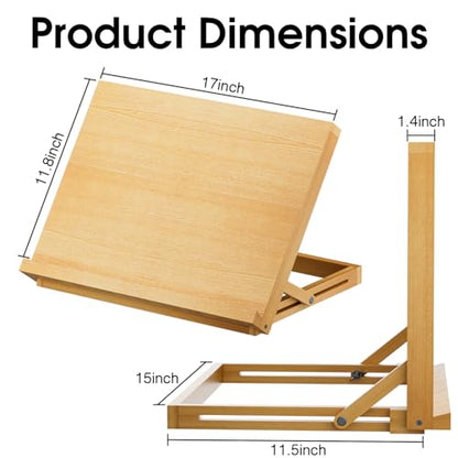 LUCYCAZ Tabletop Easel for Kids, Lightweight Art Easel for Painting, Beechwood Portable Easel Stand for Artists, Adjustable Angle Drawing and Sketching Board to Hold Book or Cookbook for Adults - style: Tabletop Easel