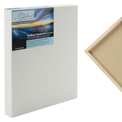Da Vinci Pro Medium Textured Gesso Panel -4x12-7/8" Depth Wood Panel for Painting - Accepts Mediums Like Canvas - for Oils, Acrylics, Mixed Media, Pastels & Drawing Sticks - size: 4x12"