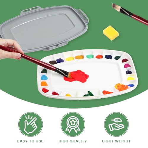 Falling in Art Paint Palette with Lid, Airtight Leak-Proof Watercolor Palette with a Cleaning Sponge, 23 Paint Wells Acrylic Palette, 13 Inches by 9 1/4 Inches - size: 13" x 9.25" (23 Wells)