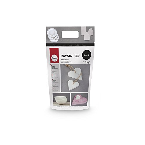 Rayher 3410302 Fine Casting Powder Raysin 100 for Crafts, Plaster of Paris for Modelling, White, 1 kg