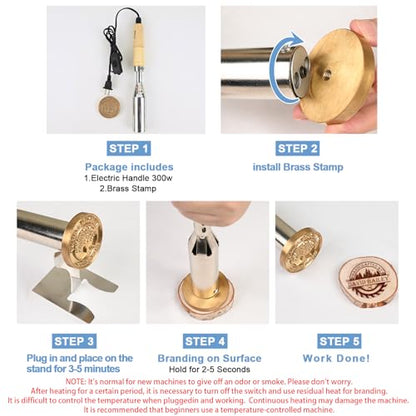 KAINSY Custom Electric Branding Iron for Wood - Wood Branding Iron Personalized Wood Burning Letter Stamps - Make Your Logo into Metal Stamp for Leather Food - Wedding Gifts Woodworking Tools(3.5Inch) - size: 3.5Inches