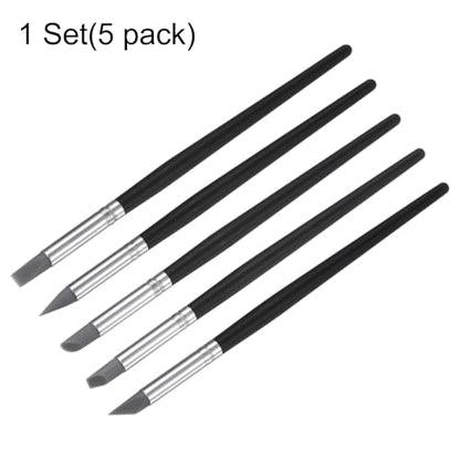HARFINGTON 5pcs Clay Sculpting Tool, 5 Size Clay Sculpting Shaper Rubber Tip Shaping Pen Silicone Brushes Shaping Carving Tool for Ceramic Sculpture Polymer Clay, Gray