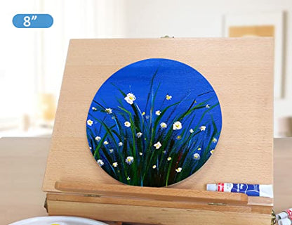 Falling in Art Unfinished Round Birch Wood Canvas Panels Kit, 4 Pack of 2 Sizes 8' and 12' Studio 3/4’’ Deep Cradle Boards for Pouring Art, Crafts, Painting, and More - size: 8'+12' round 2 PACK