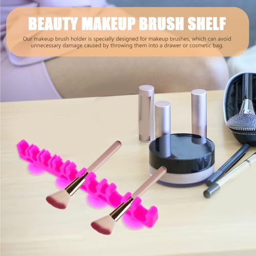 KALLORY Beauty Makeup Brush Shelf 1pc Makeup Holder, Makeup Storage Rack Silicone Makeup Brush Drying Holder for Painting Pen Eyeliner Pencil Black Drying Brush Rack