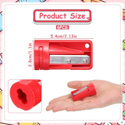 6 Pack Carpenter Pencil Sharpener, Manual Woodworking Pencil Sharpeners Portable Woodwork Pencils Cutter Narrow Sharpening Tool for Woodworking Tool