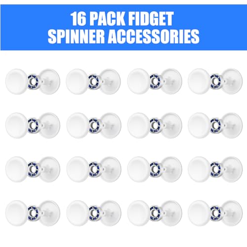 16 Pack Fidget Spinner Bearing and Cap Replacement Set, Chrome Steel Bearing Balls, High Speed 13mmx7mmx4mm Bearings Single Sealed Small Bearings for Fidget Spinner - size: ONLY 16 WHITE Cap Bearings