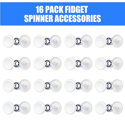 16 Pack Fidget Spinner Bearing and Cap Replacement Set, Chrome Steel Bearing Balls, High Speed 13mmx7mmx4mm Bearings Single Sealed Small Bearings for Fidget Spinner - size: ONLY 16 WHITE Cap Bearings