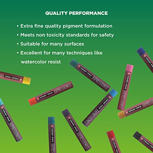 SAKURA Cray-Pas Expressionist Oil Pastel Set - Soft Oil Pastels for Artists - 12 Colors