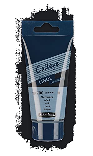 Schmincke - College Linol, Artists' Black Lino Printing Ink, 75 ml Tube, Water-Based, Lightfast, Even Print - color: Black, size: 2.54 Fl Oz (Pack of 1)
