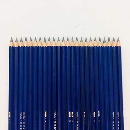 XDT#7B Drawing Pencils 24 Piece Set, Pro Art Graphite Sketching&Shading Supplies, Ideal For Kid Beginner Student Adults Artist - color: Blue