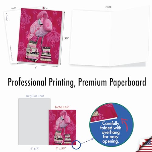 The Best Card Company Assorted Blank Greeting Card Box Set - Incl. 20 Cards + Envelopes - 10 Unique Designs - refined for Thank Yous, Invitations, More - Fancy Wildlife AM3364OCB-B2x10 - style: Fancy Wildlife