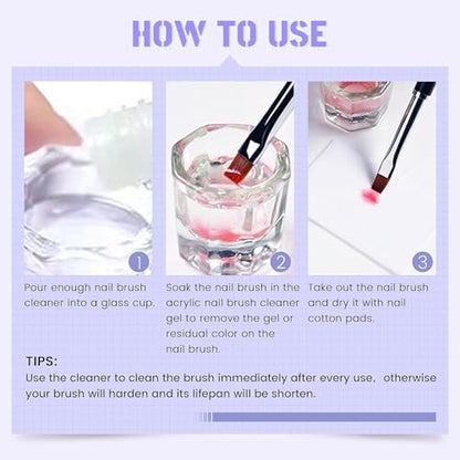 Nail Brush Cleaner Acrylic Nail Brush Cleaner 120ml Professional Efficient Painting Brush Acrylic Powder Cleaning Solution painting Brush Restorer For Nail Gel Nail Art Brushes 4floz - color: nail brush cleaner 120ml