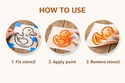Rubber Duck Stencil – Reusable Duckling Art Stencil for Painting, Crafting and DIY Projects (3 Pcs Set) - style: Rubber Duck