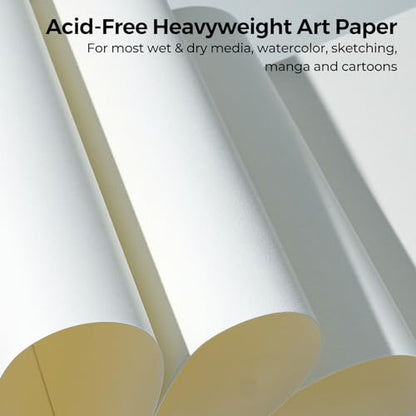 Funto Watercolor Paper Pads, 9x12, 140lb/300gsm, 30 Sheets Each, Cold Pressed, Acid-Free Heavyweight Art Paper for Painting, Drawing - size: 9x12-2Pack