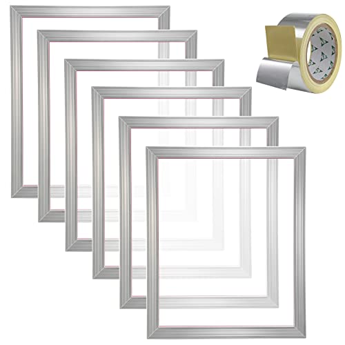 VEVOR Screen Printing Kit, 6 Pieces Aluminum Silk Screen Printing Frames, 20x24inch Silk Screen Printing Frame with 305 Count Mesh, High Tension Nylon Mesh and Sealing Tape for T-Shirts DIY Printing - size: 20x24inch