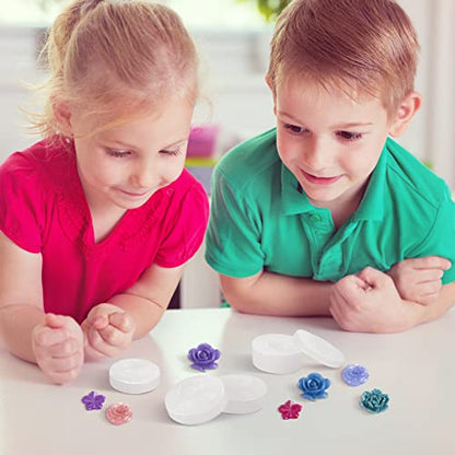 PAGOW 5pcs Mini Mirror Flower Resin Mold, Silicone 3D Flower Crystal DIY Casting Molds, for Earring, Jewelry Pendants Making Tool (8 Different Sizes) - size: 5 PCS