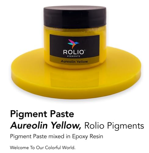 Rolio Yellow Pigment Paste for Epoxy Resin, Aureolin Yellow – 2oz Jar – Opaque Epoxy Colorant, Resin Dye Paste, High-Intensity Pigment Paste for Art, Jewelry, Crafts, Tumblers & DIY Projects - color: Aureolin Yellow
