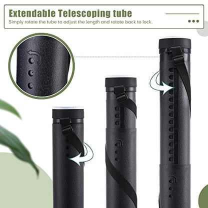 Mimorou 3 Pcs Extendable Poster Tubes Plastic Document Storage Tube with Carrying Strap 24-40 Inch Expanding Blueprint Holder Telescoping Cap Waterproof Art (Black, Green, Red) - color: Black, Green, Red