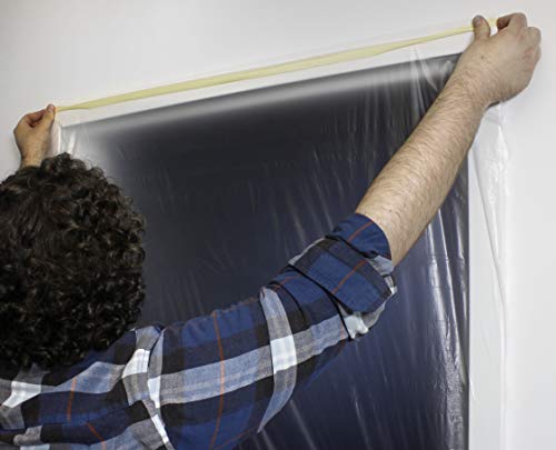 VViViD Chemical Grade Heavy-Duty Self-Adhesive Tape and Drape Masking Film Plastic Drop Cloth (1 Pack (60" x 108ft)) - size: 1 Pack (60" x 108ft)