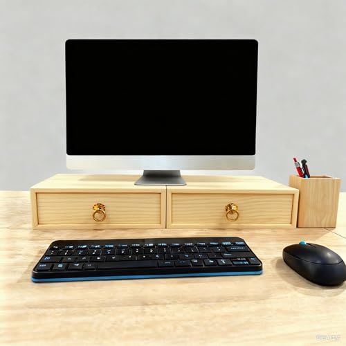Natural Wooden Storage Box Desk Drawer Single Wood Cabinet Organizer Drawer Tabletop Storage Organization Box with Metal Handle for Desk Home Office Counter Craft Decor (1 Drawer) - style: 1 Layer