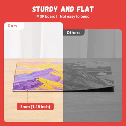 Simetufy 12 Pack 16x20 Inch Flat Canvas Panels Large Painting Canvas Boards - 8 Oz Triple Primed 100% Cotton Acid Free White Blank for Acrylic, Oil Paints - size: 16"x20"