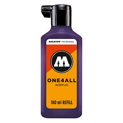 Molotow ONE4ALL Acrylic Paint Refill, For Molotow ONE4ALL Paint Marker, Violet Dark, 180ml Bottle, 1 Each (692.043) - color: Violet Dark