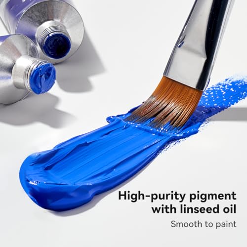 Paul Rubens Oil Paint, 10 Basic Colors*170 ml LargeTubes, Professional Oil Based Paint with High Saturation, Creamy Texture, and Consistency,Art Supplies for Artists, Students, Beginners - color: 10 colors*170ml-A