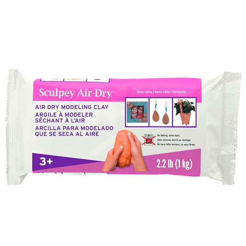 Sculpey Air-Dry™ Terra Cotta, Non Toxic, Air Dry Clay, 2.2 Pound bar Great for Modeling, Sculpting, Holiday, Handprints, DIY and School Projects. Perfect for All Skill Levels. - color: Brown