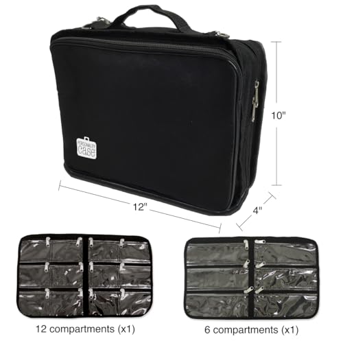 The Beadsmith Crafter’s Tote – Personality Case – 12 x 10 Inches, Carrying Case with Shoulder Strap, Removable Zippered Pocket Pages, Ideal Storage for Arts & Crafts, Travel, Toiletries and Makeup