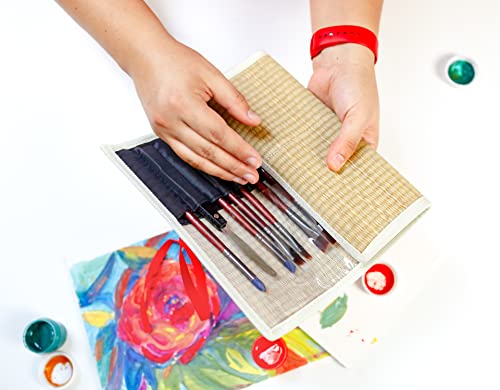 Professional Acrylic Paint Brushes Set (Synthetic 17Pcs) - Beginner/Artist Detail Paint Brushes for Watercolor, Gouache & Acrylic Painting - Ergonomic, Easy Great Flow Control, Snap - ZenART Verbena