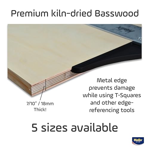 Maped - Helix Wooden Lightweight Drawing Board 18 x 24 Inch - Sketching Outdoors - Precision Metal Edge - Ensures Level Surface, Prevents Warping - Durable, Ample Space, Versatile Use - size: 18” x 24”, style: Metal Edge
