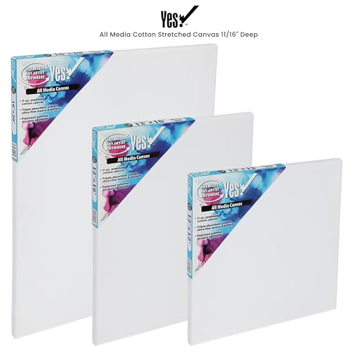 Yes! All Media Stretched Canvas for Painting, 24×24" Canvas 6 Pack, 3/4 in Deep, 11oz Weight, Triple-Primed Acid-Free, Accepts Acrylics, Oils, Watercolors & Inks, Fine Close-Weaved Smooth Cotton