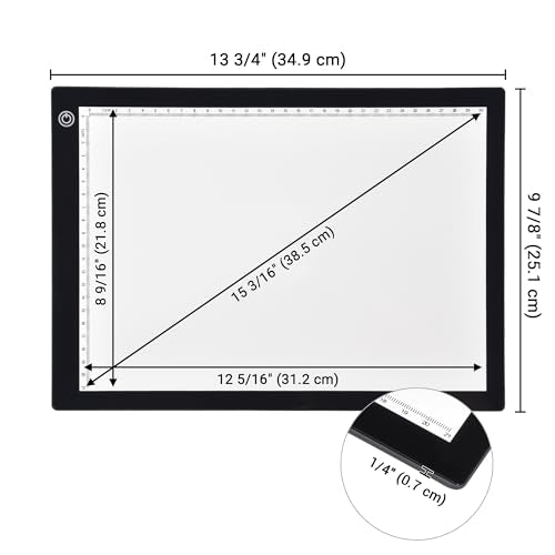 Yescom Portable A4 LED Light Pad with USB Power 14"x10" LED Light Box for Tracing Light Pad Dimmable for Art Diamond Painting Light Board Drawing Sketching Tattoo Animation