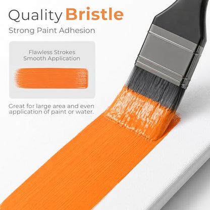Nicpro 36pcs Paint Brush Set, Professional Paintbrushes with Palette Knife and Cloth Roll, Suitable for Artists and Beginners for Acrylic Painting, Oil, Watercolor, Gouache - color: Silver