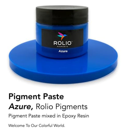 Rolio Blue Pigment Paste for Epoxy Resin – (Azure) 2oz Jar – Opaque Blue Epoxy Colorant, Resin Dye Paste, High-Intensity Pigment Paste for Art, Jewelry, Crafts, Tumblers & DIY Projects - color: Azure