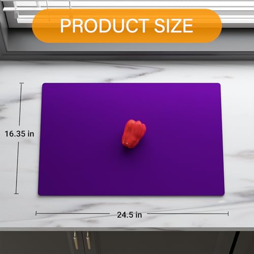 2-Pack Extra Thick Silicone Counter Mats - 24”x16” Large Heat Resistant Kitchen Countertop Protector, Non-Slip Hot Pad Trivet for Air Fryer, Hot Pots & Pans, Coffee Maker (Purple) - color: Purple