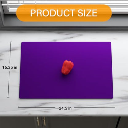 2-Pack Extra Thick Silicone Counter Mats - 24”x16” Large Heat Resistant Kitchen Countertop Protector, Non-Slip Hot Pad Trivet for Air Fryer, Hot Pots & Pans, Coffee Maker (Purple) - color: Purple