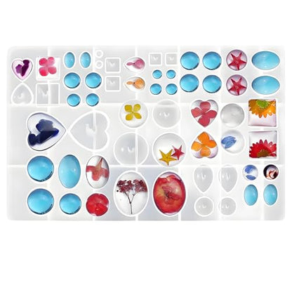 Jewelry Casting Molds Tool Gem Pendant Casting Resin Molds Assorted Shapes for DIY Craft