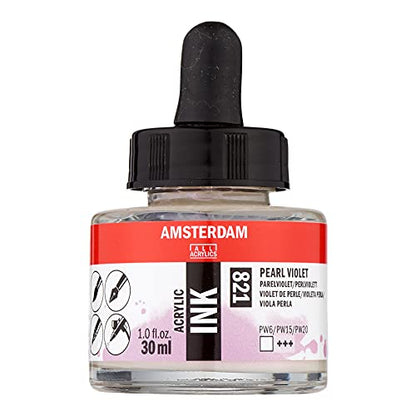 Amsterdam Acrylic Ink Bottle 30 ml Pearl Violet 821 (17208210) - color: Pearl Violet, size: 1 fl oz