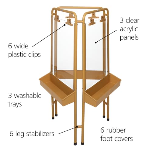 Colorations 3-Way Indoor & Outdoor Acrylic Panel Easel - Ages 3+/ PreK+ - 47" H x 23" W x 25.5" D Classroom Essentials - style: 3-Station, Tan