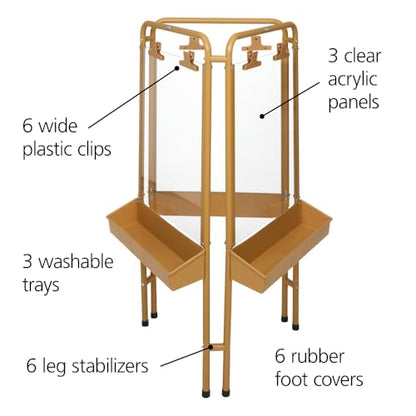 Colorations 3-Way Indoor & Outdoor Acrylic Panel Easel - Ages 3+/ PreK+ - 47" H x 23" W x 25.5" D Classroom Essentials - style: 3-Station, Tan
