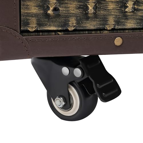 Lockable Makeup Train Case,55.1lbs Rolling Hairdressing Trolley,Beauty Salon Cosmetic Luggage with Universal Wheels for Hair Stylist,Make-up Artists (Brown) - color: Brown