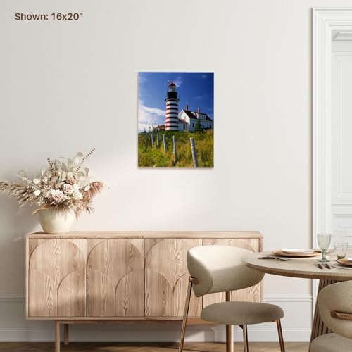 3dRose Maine, Lubec. West Quoddy Head Lighthouse - US20 BJA0007 - Jaynes Gallery Museum Grade Canvas Wrap 11x14 - size: 11"L x 14"W